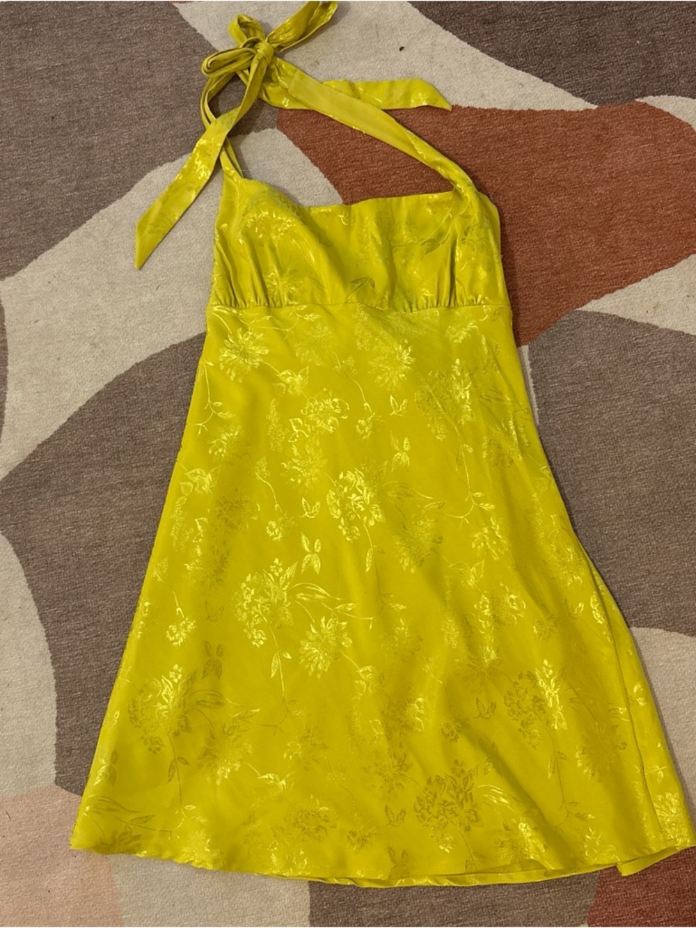 wild fable Yellow Floral Halter Dress